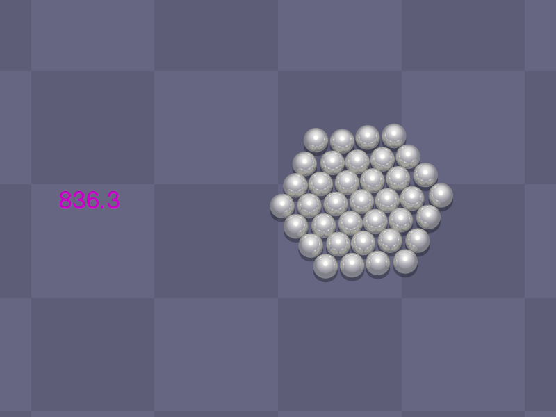 configuration hexagonale de sphères